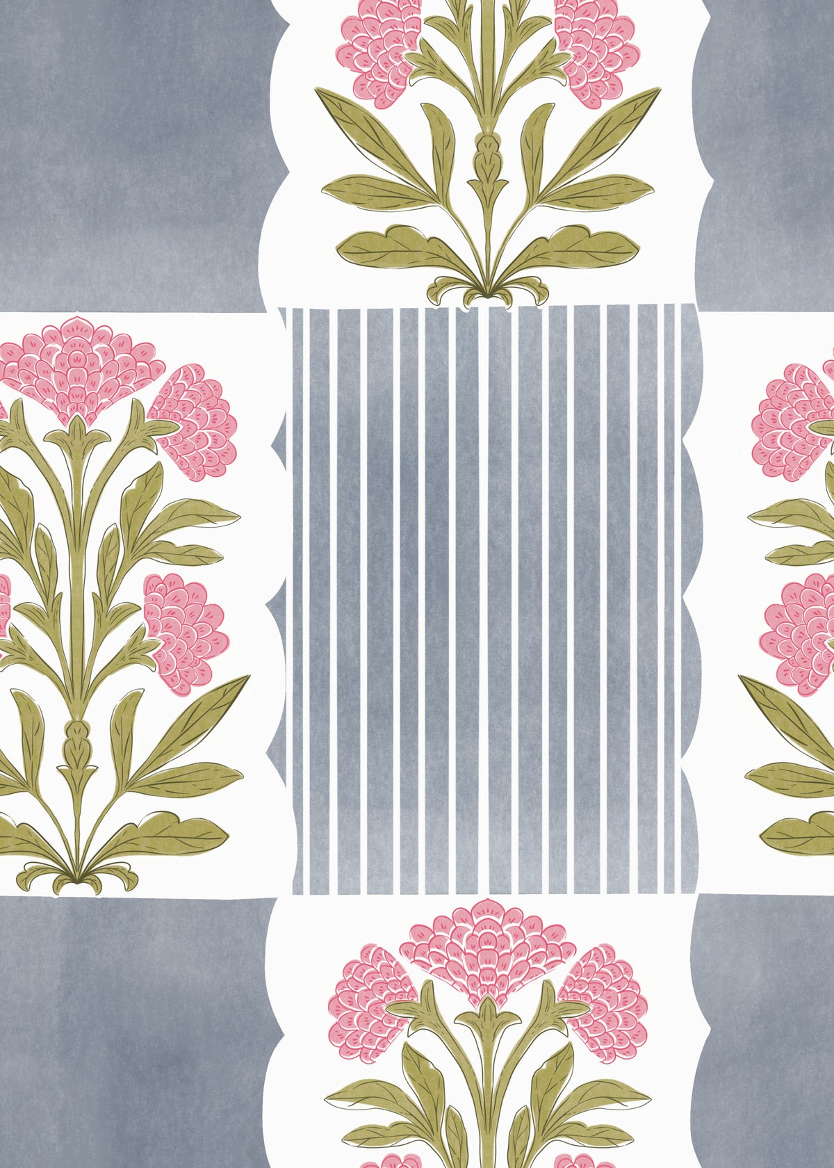 Greyed Rose Stripes Wallpaper⁠ in your room — zoomed