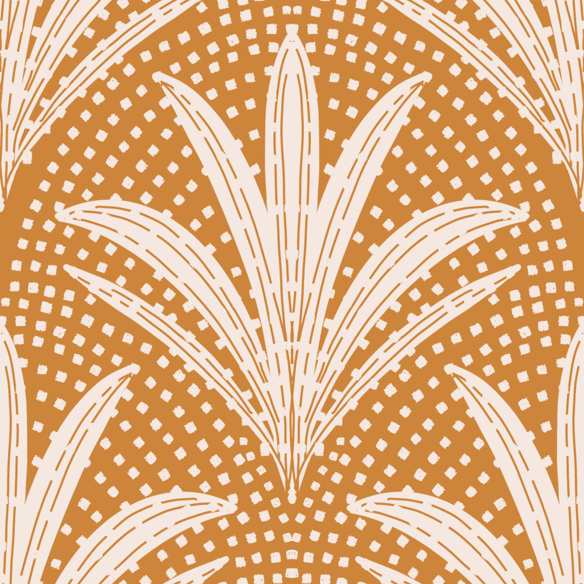 Boho Rustic Palm Radiance Caramel Brown Wallpaper⁠ in your room — zoomed