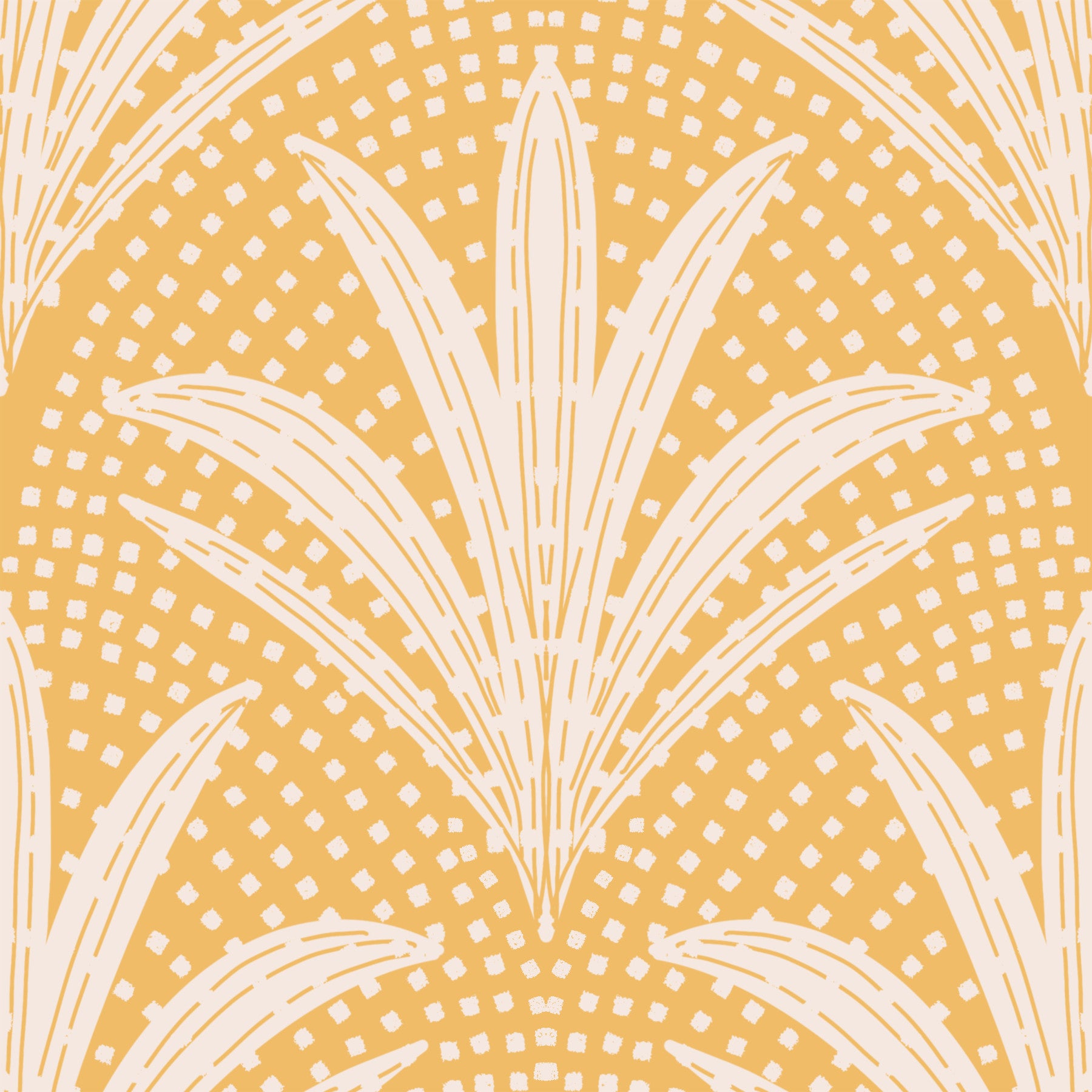 Boho Rustic Palm Radiance Golden Ochre Wallpaper⁠ in your room — zoomed