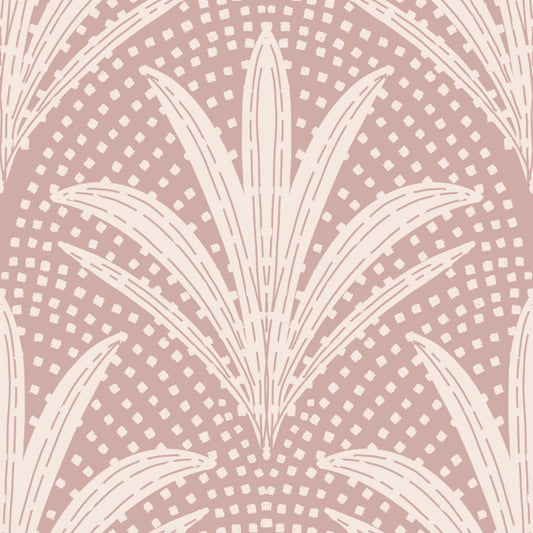 Boho Rustic Palm Radiance Mauve  Wallpaper⁠