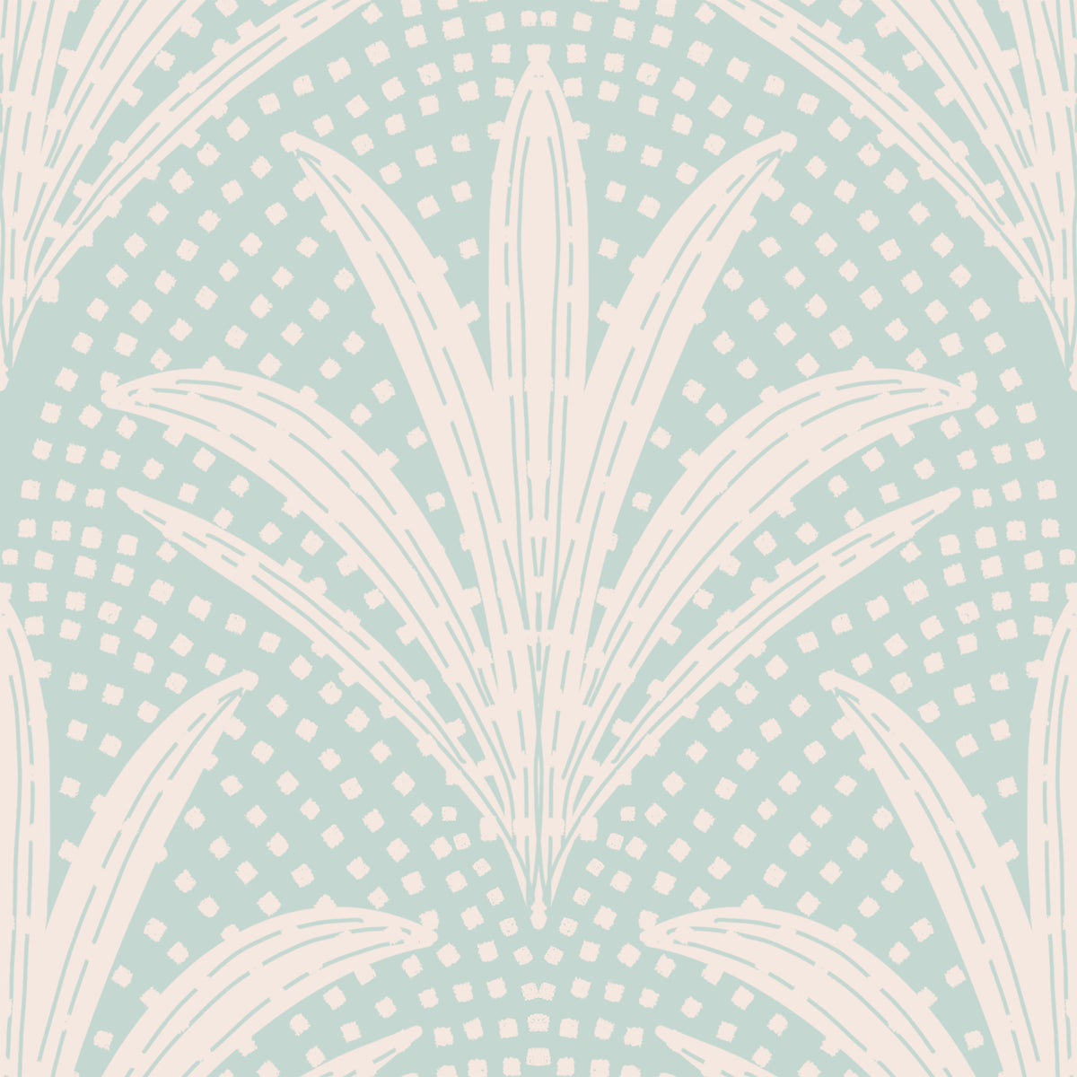 Boho Rustic Palm Radiance Soft Blue Wallpaper⁠ in your room