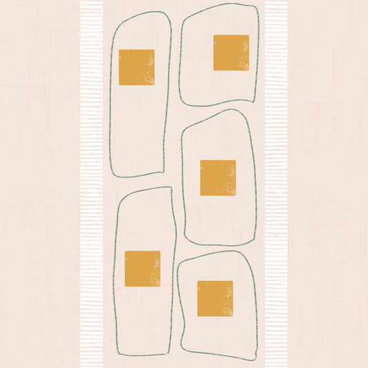 Japandi Frame Lines Eggshell Wallpaper⁠