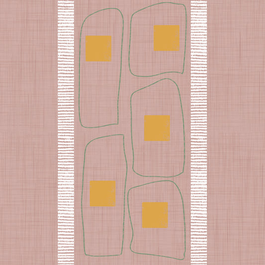 Japandi Frame Lines Mauve  Wallpaper⁠