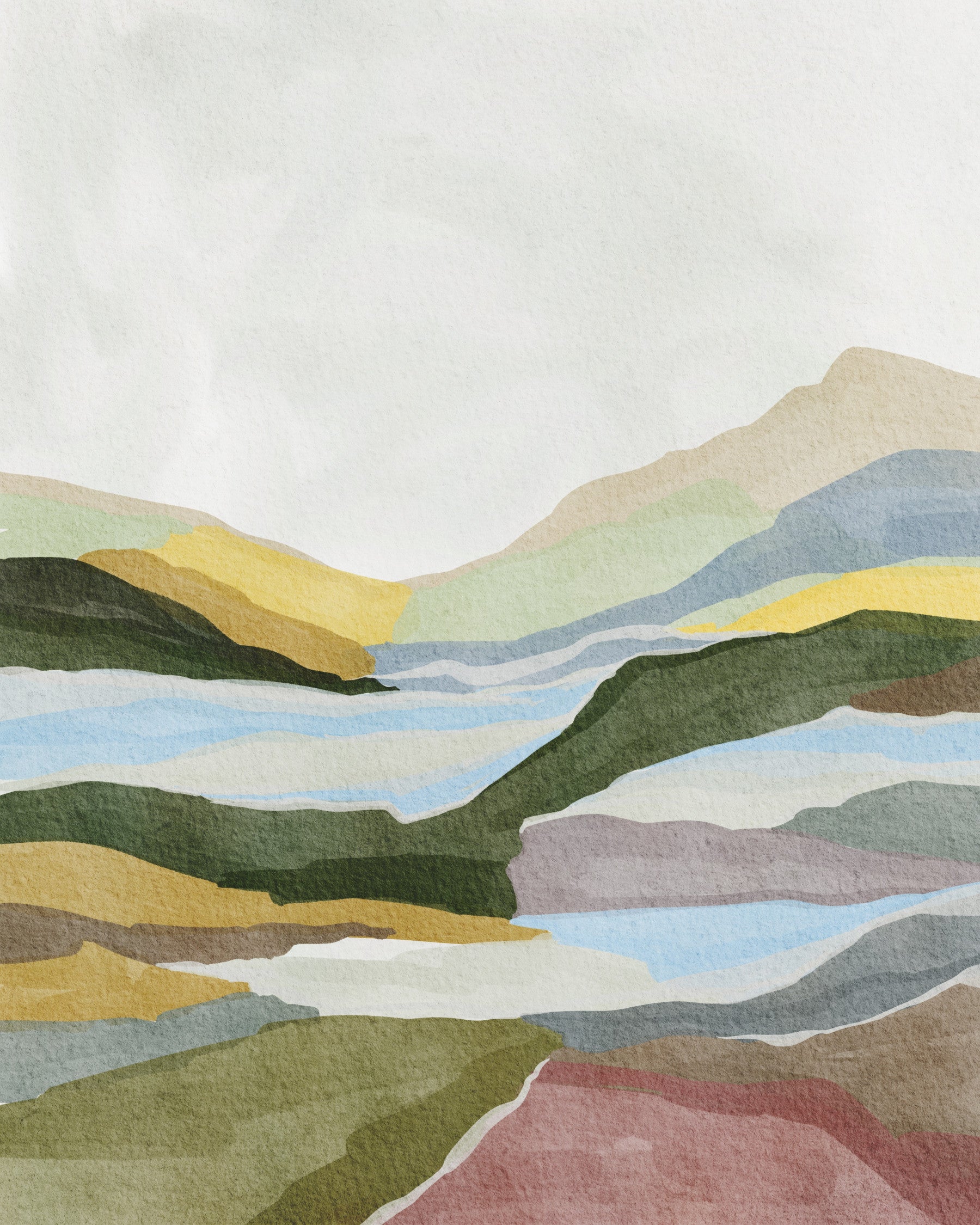 Golden Hour Hills Wall Mural in your room — zoomed