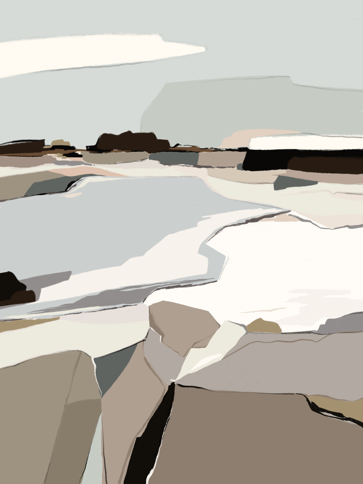 Serene Abstraction Wall Mural in your room — zoomed