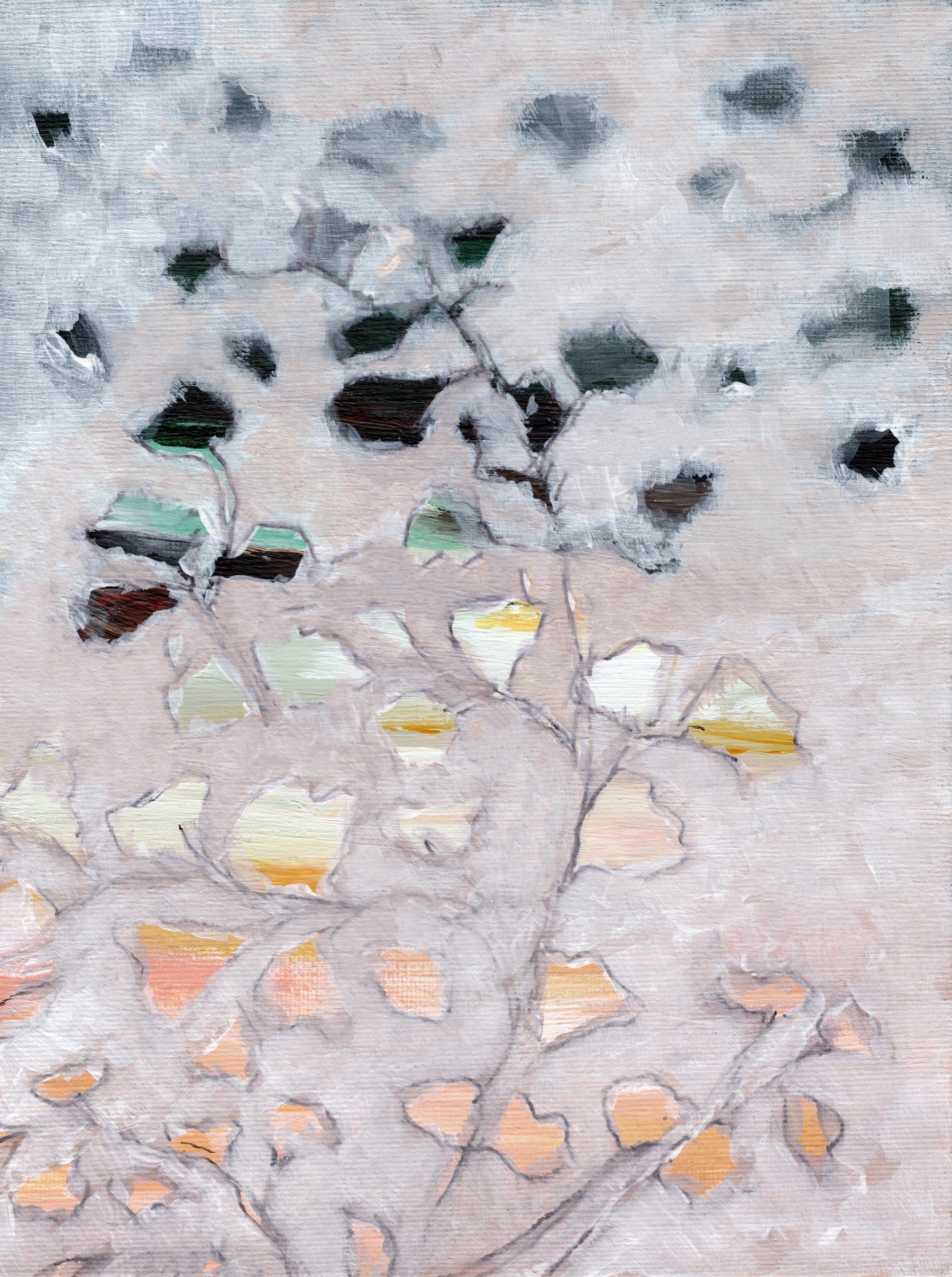 Abstract painterly botanicals Wall Mural