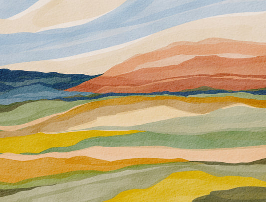 Sunset Over the Hills Wall Mural