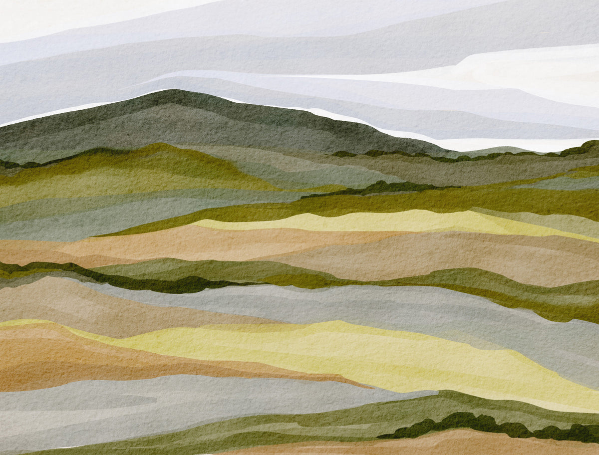 Whispering Hills landscape Wall Mural in your room — zoomed