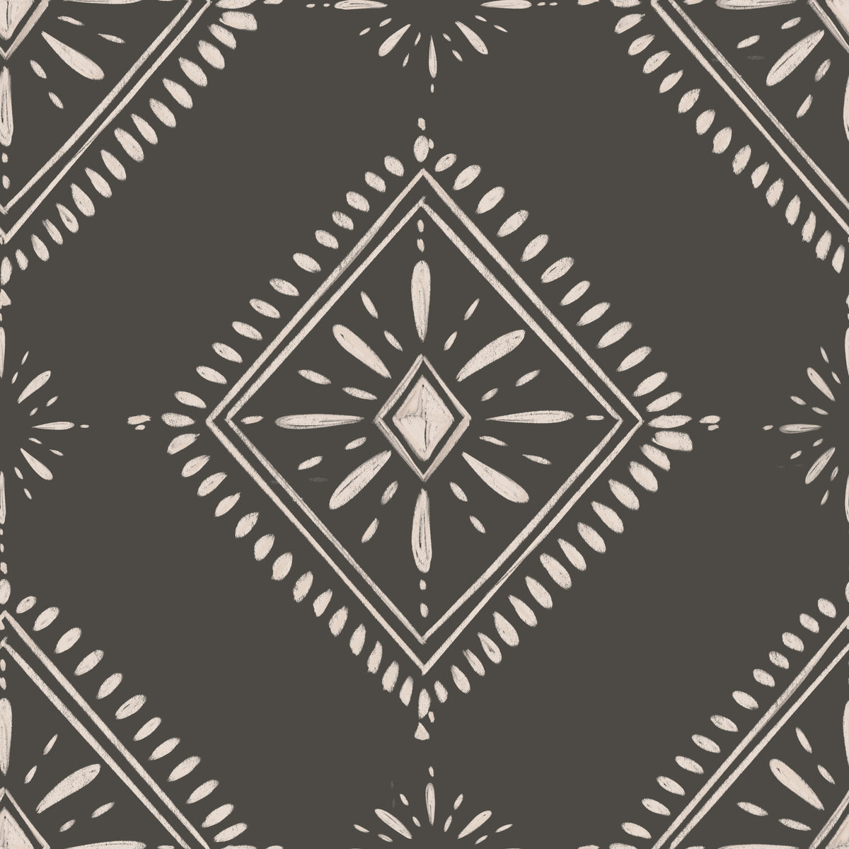 Charcoal Chic Diamonds Wallpaper⁠ in your room — zoomed