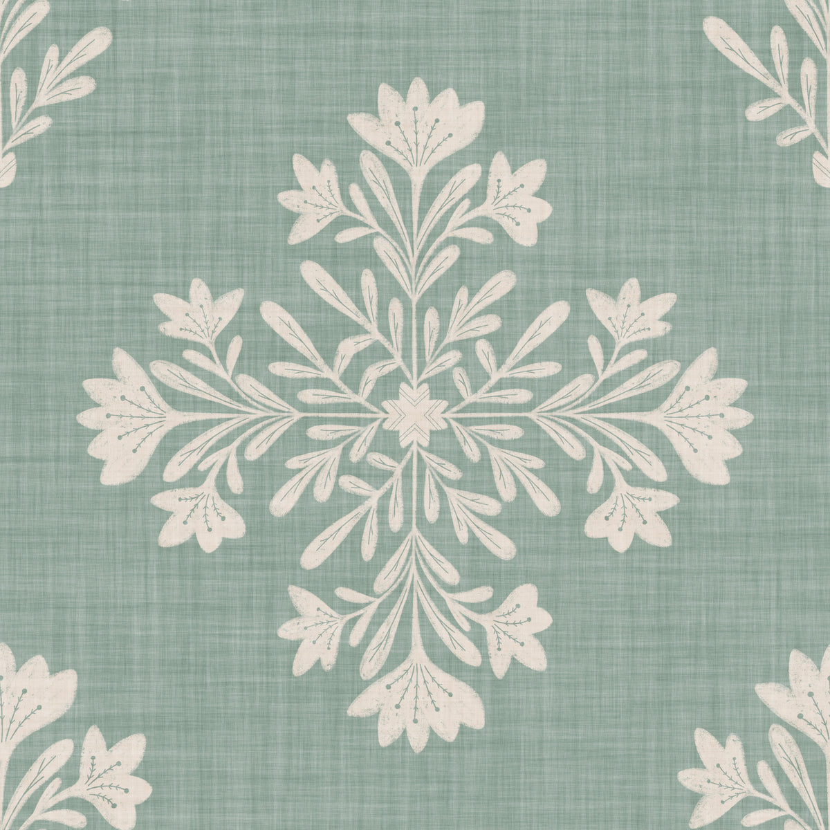 Sage & Cream Botanical Wallpaper⁠ in your room