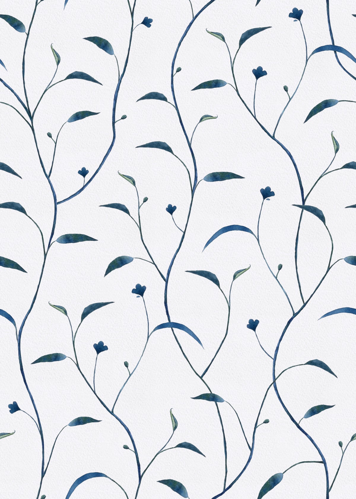 Sprout & Vine - Indigo + Green Wallpaper⁠ in your room