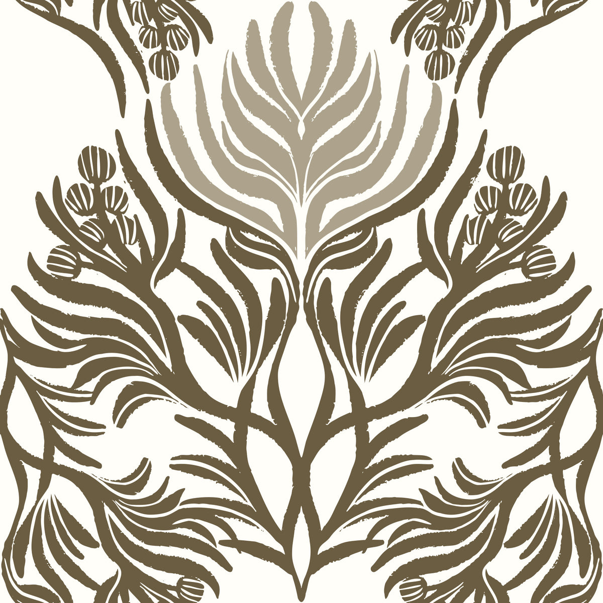 Earthy Botanical Symmetry Wallpaper⁠ in your room