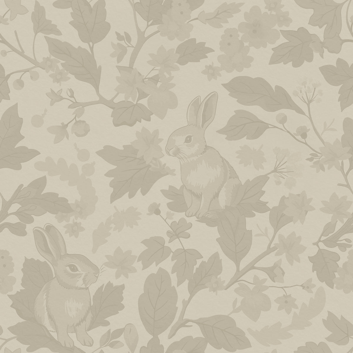 Woodland Garden – Solid Vintage Beige Wallpaper⁠ in your room — zoomed