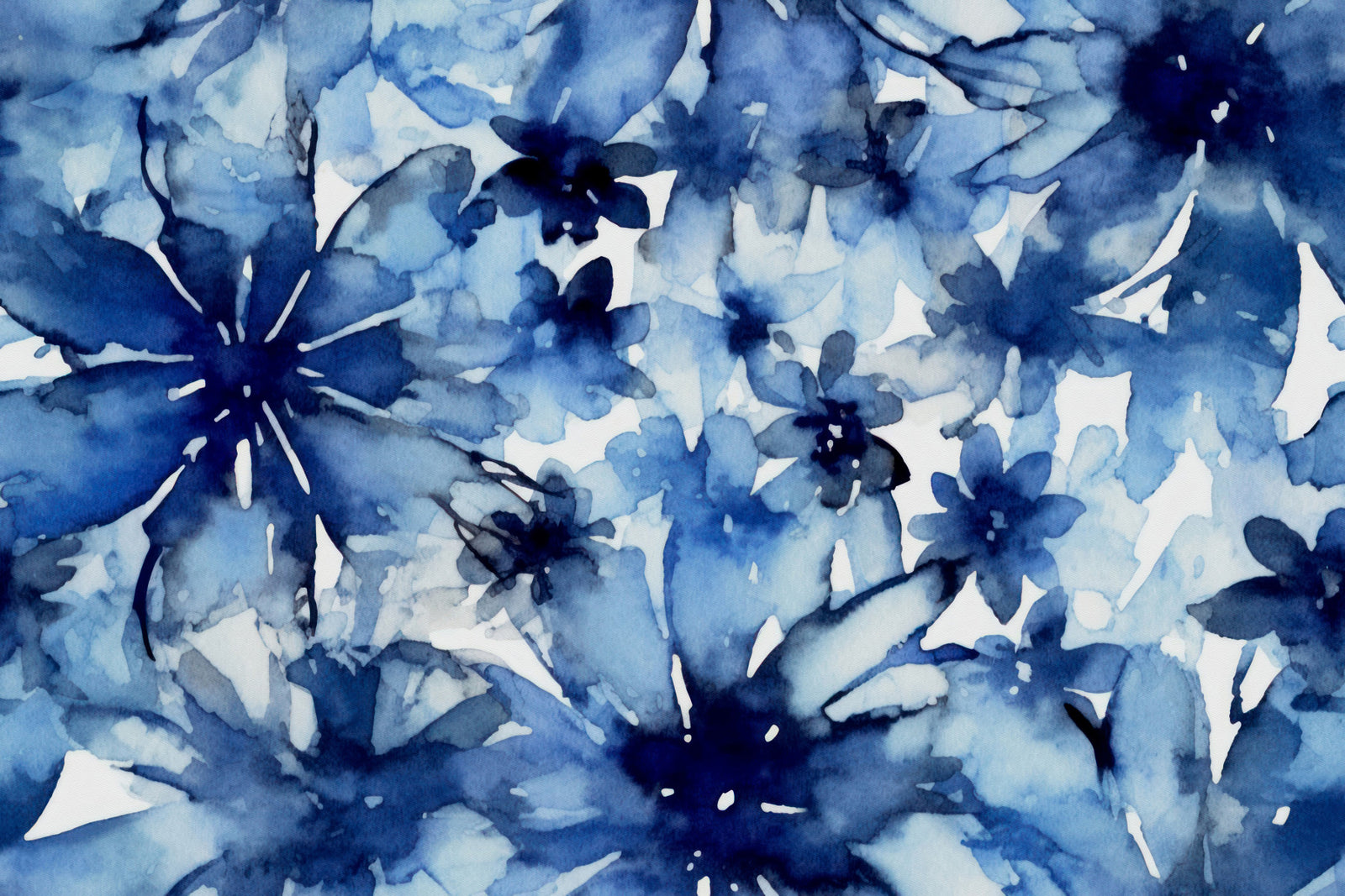 Indigo Bloom Wall Mural