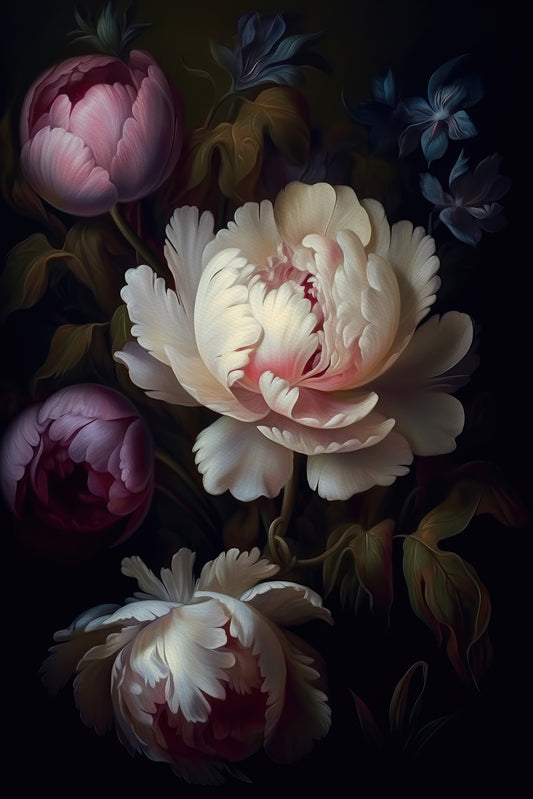 Grandmillennial Dramatic Glamour Heritage Gothic Dark Moody Florals 3 Wall Mural