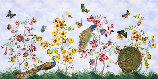 Enchanted Vintage Peacocks Garden Wall Mural