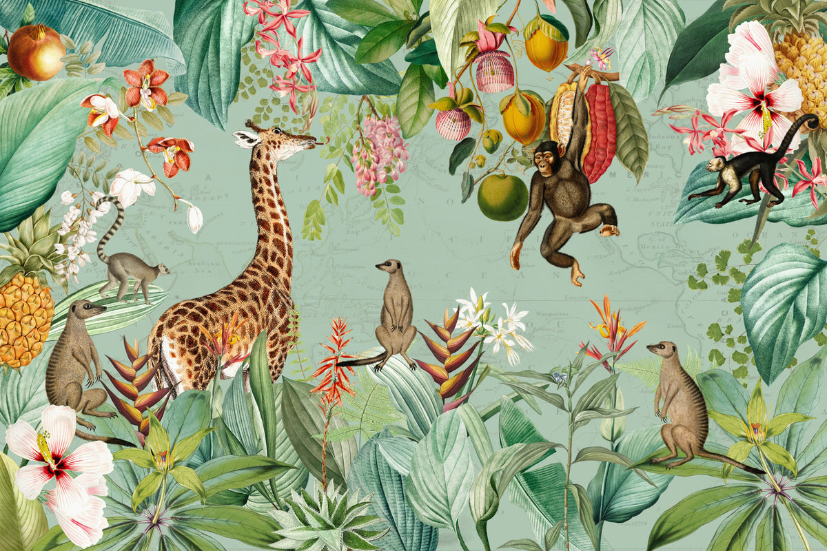 Tropical Vintage Expedition Wall Mural