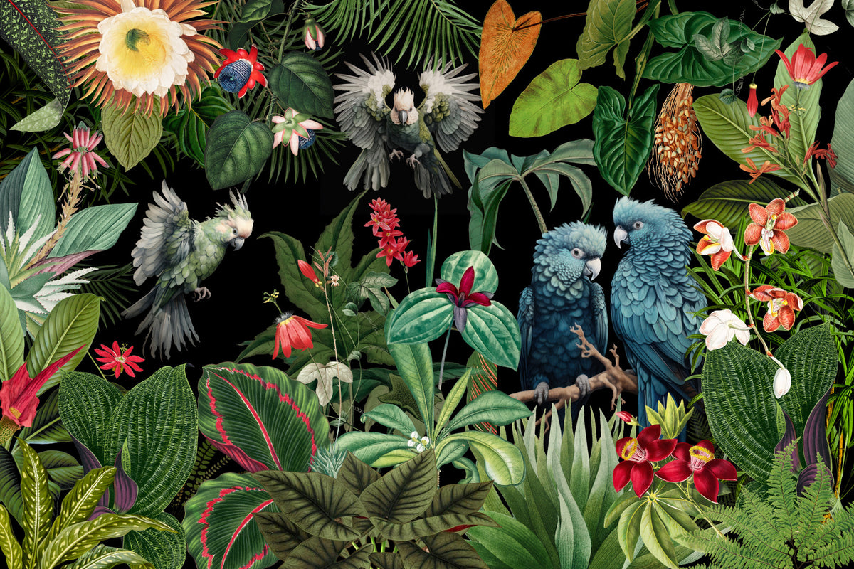 Tropical Vintage Paradise Collage Wall Mural in your room