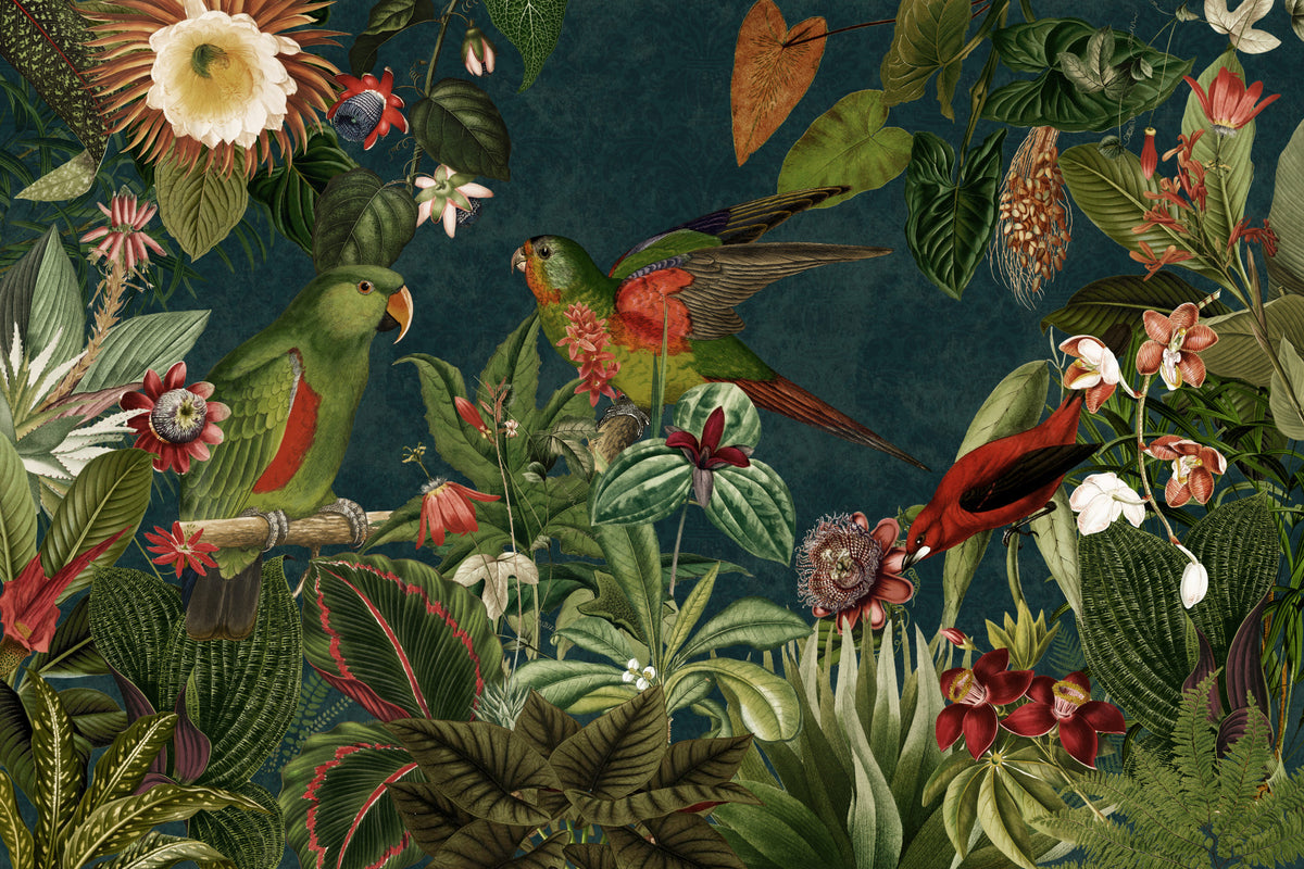 Secret Vintage Garden of the Tropics Wall Mural in your room