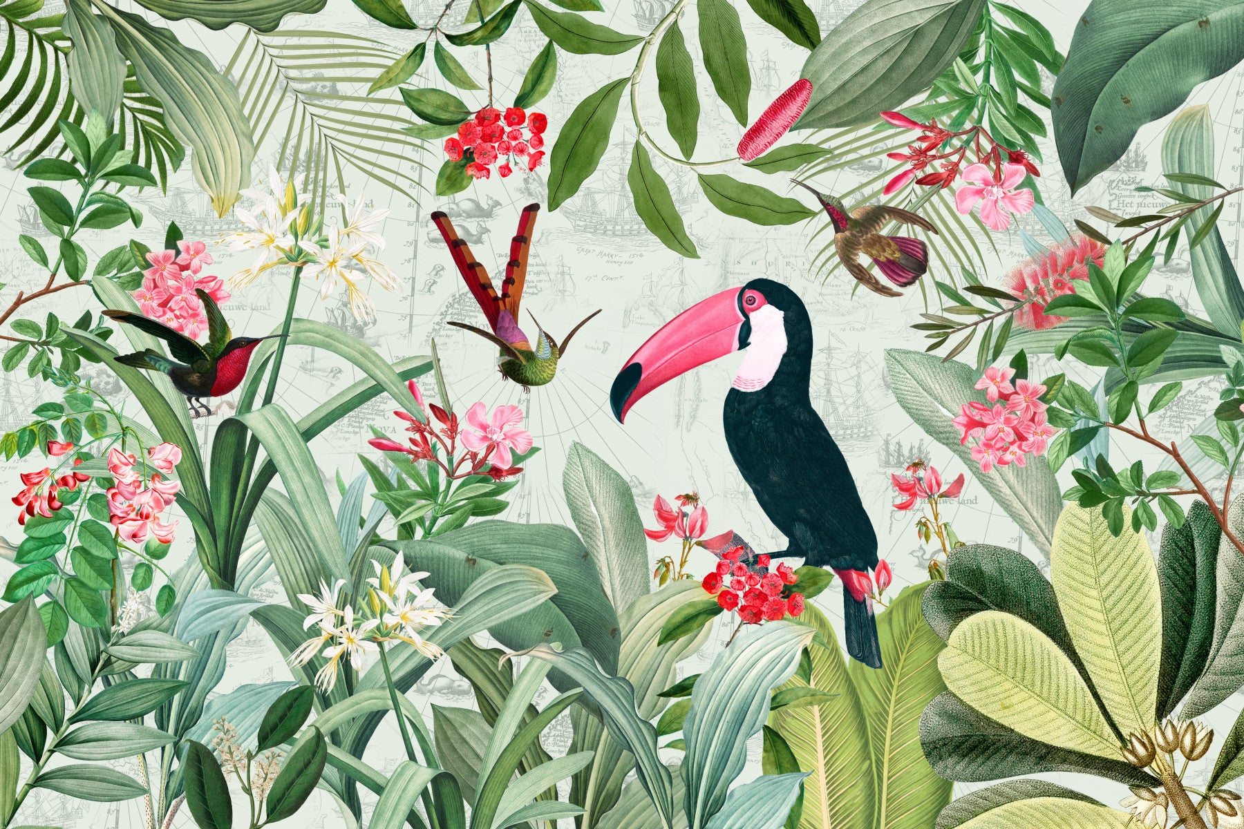 Exotic Vintage Eden Wall Mural