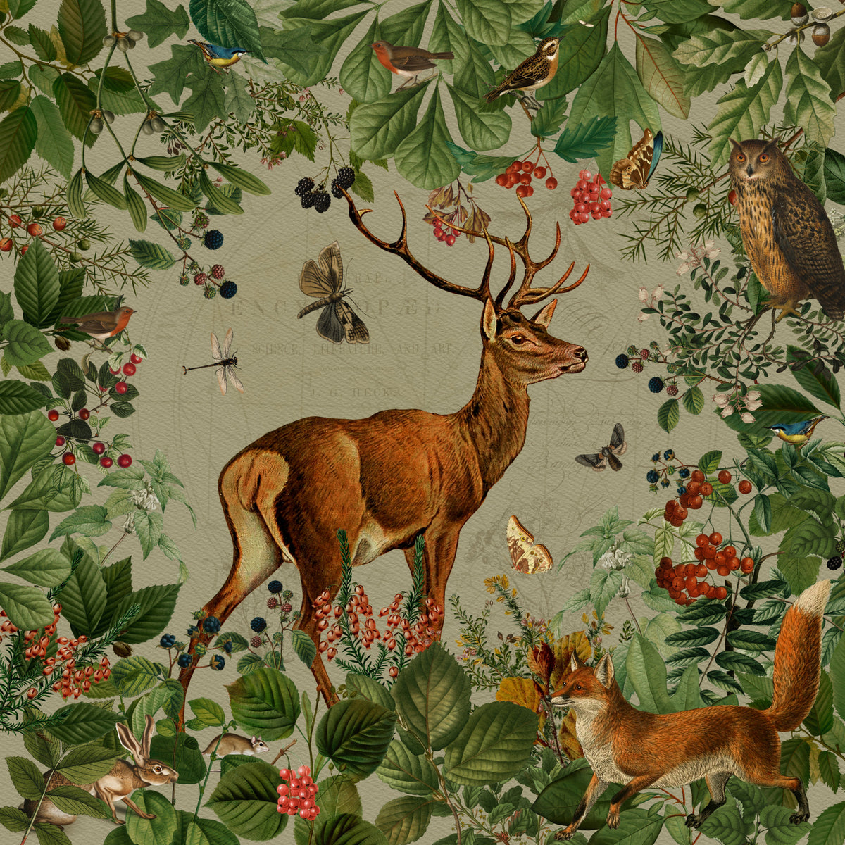 Woodland Wonders Wall Mural in your room — zoomed