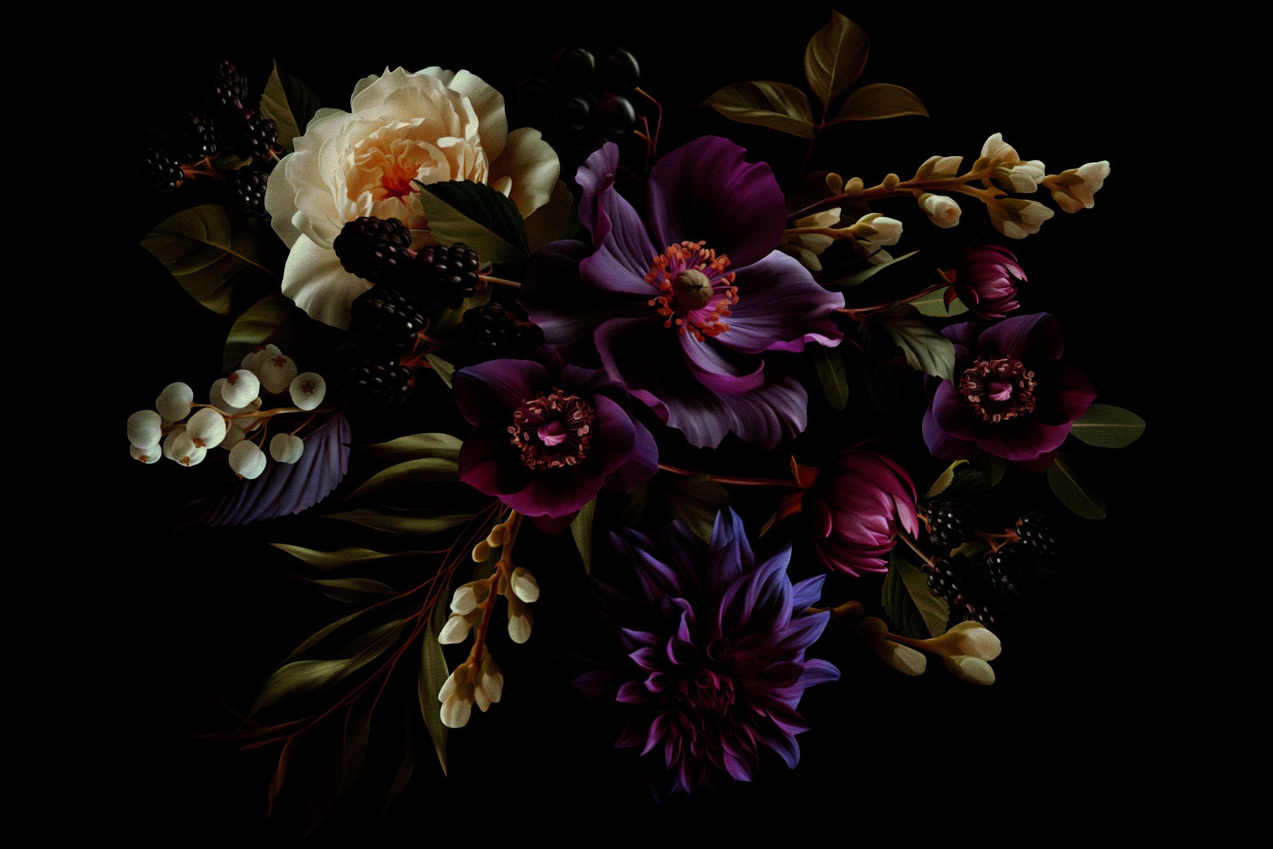 Nocturne in Bloom 1 Wall Mural