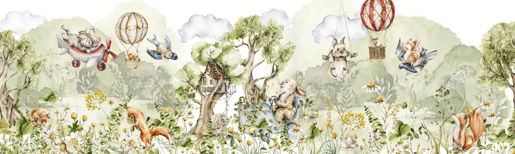 Whimsical Woodland Adventures Wall Mural