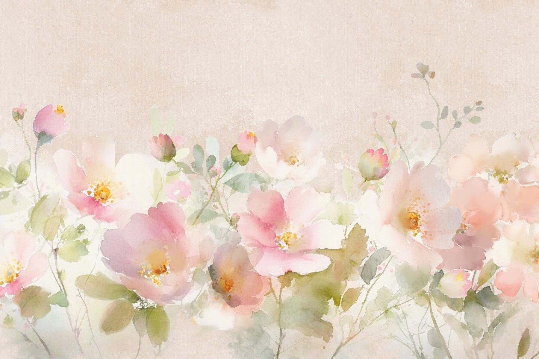 Romantic Rose Garden Wall Mural