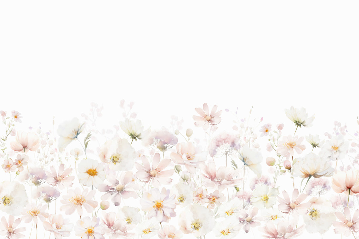 Watercolor Wildflower Dream Wall Mural in your room — zoomed