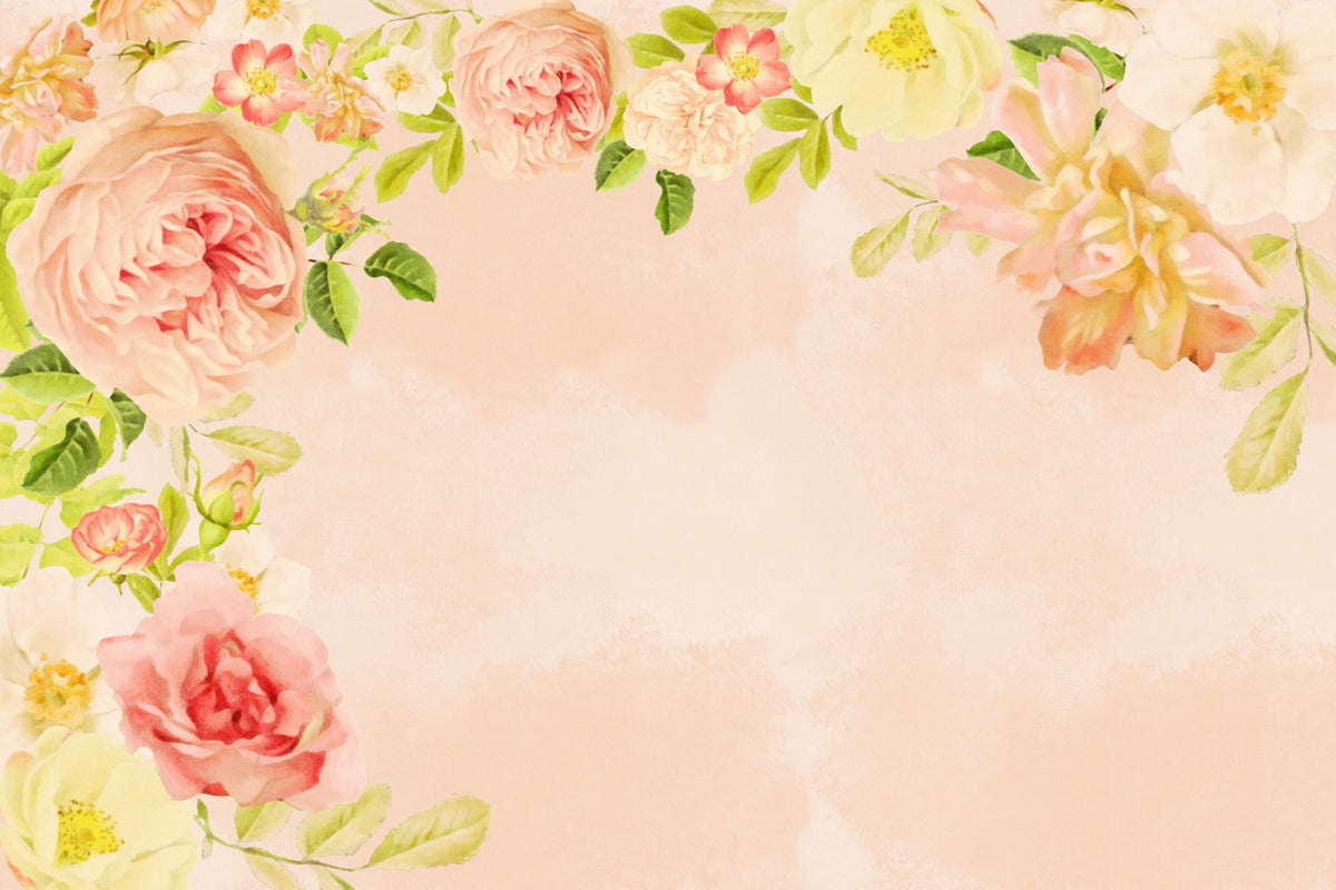 Peachy Keen Roses Wall Mural in your room — zoomed