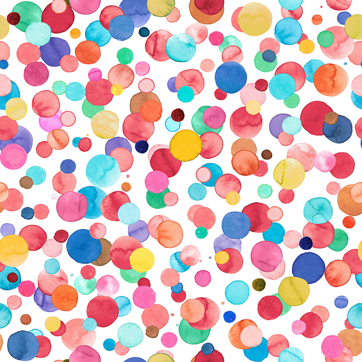 Polka Dots Watercolor Multicolor Wallpaper⁠ in your room — zoomed