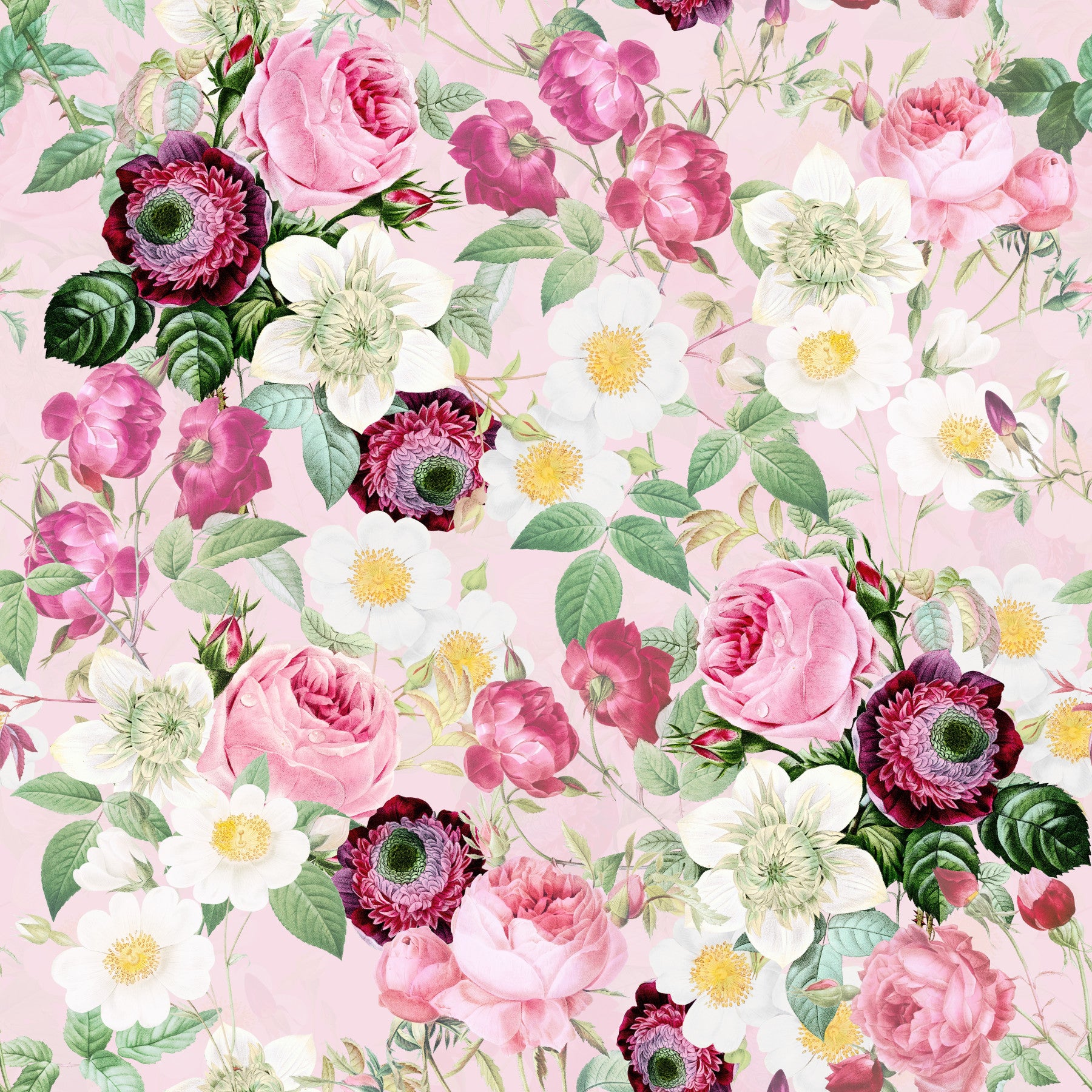 Enchanted Garden Roses Wallpaper⁠ in your room — zoomed