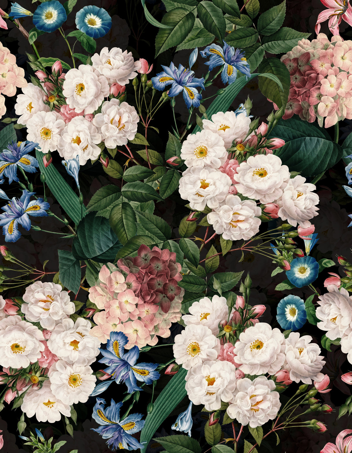 Botanical Night Garden Wallpaper⁠ in your room — zoomed