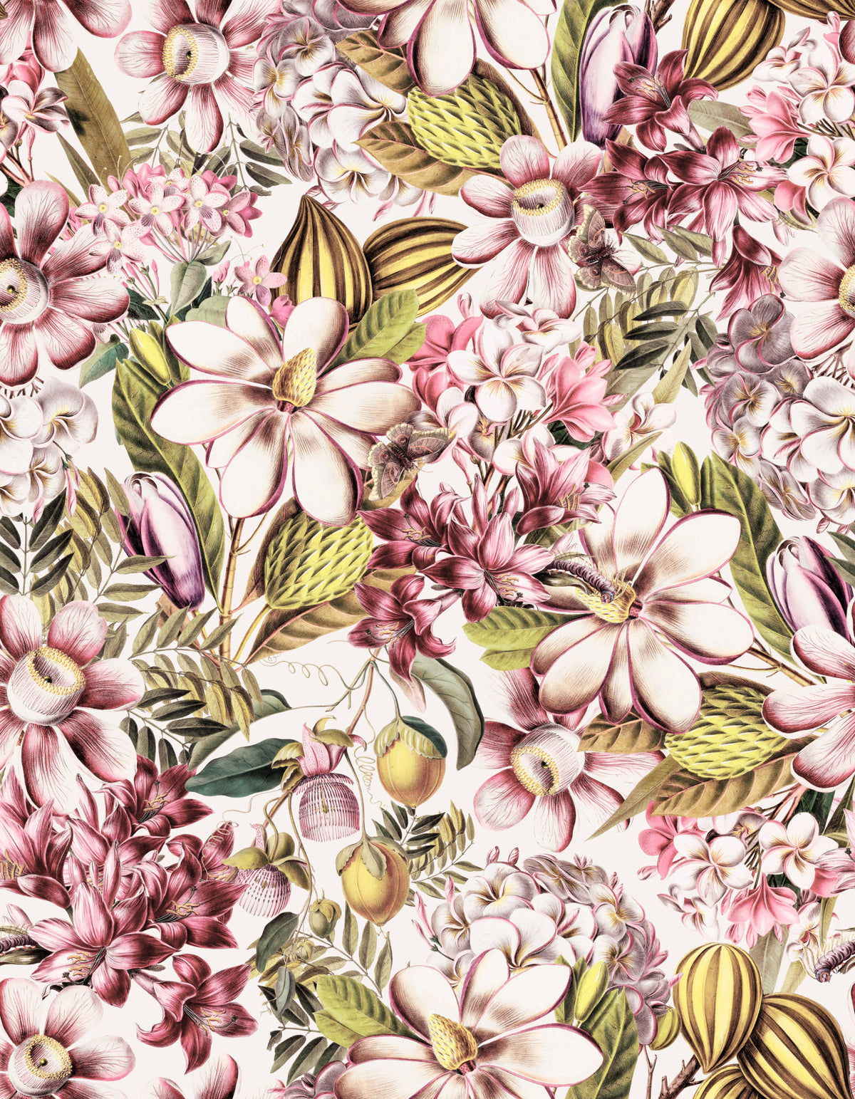 Vintage Botanical Garden Wallpaper⁠ in your room — zoomed