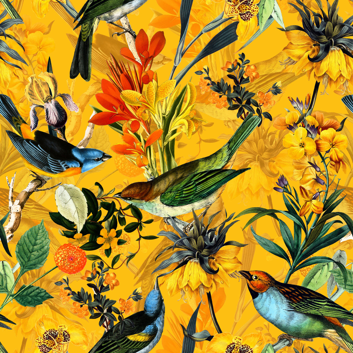 Golden Hour Aviary Wallpaper⁠ in your room — zoomed