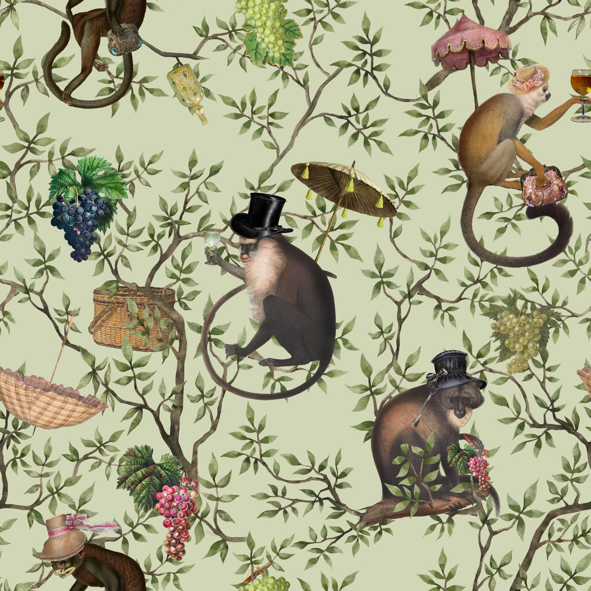 A Primate's Afternoon Tea Wallpaper⁠ in your room