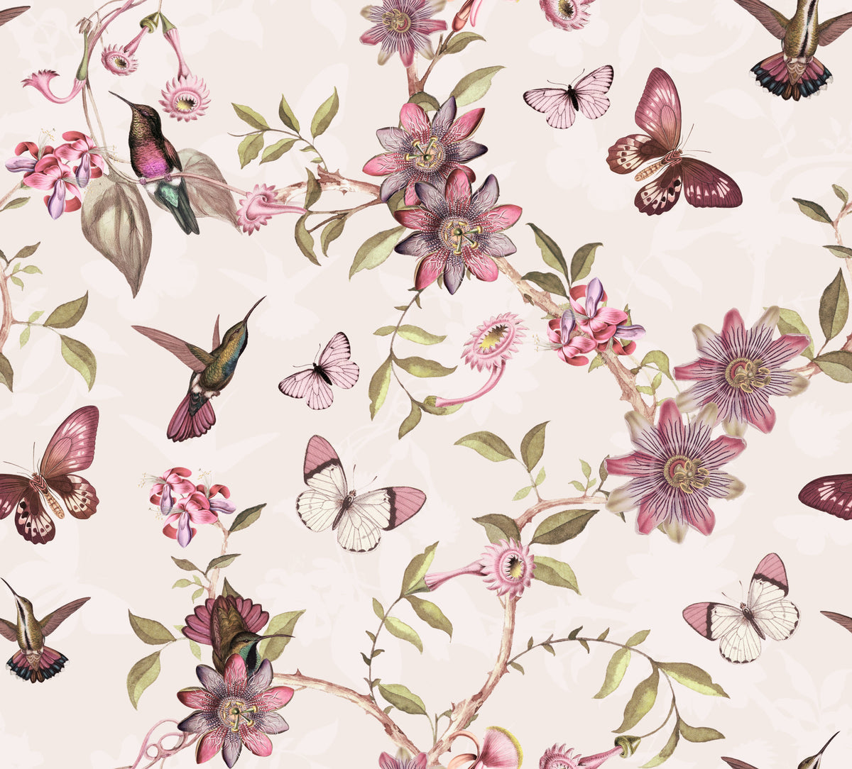Whimsical Botanical Garden Wallpaper⁠ in your room — zoomed