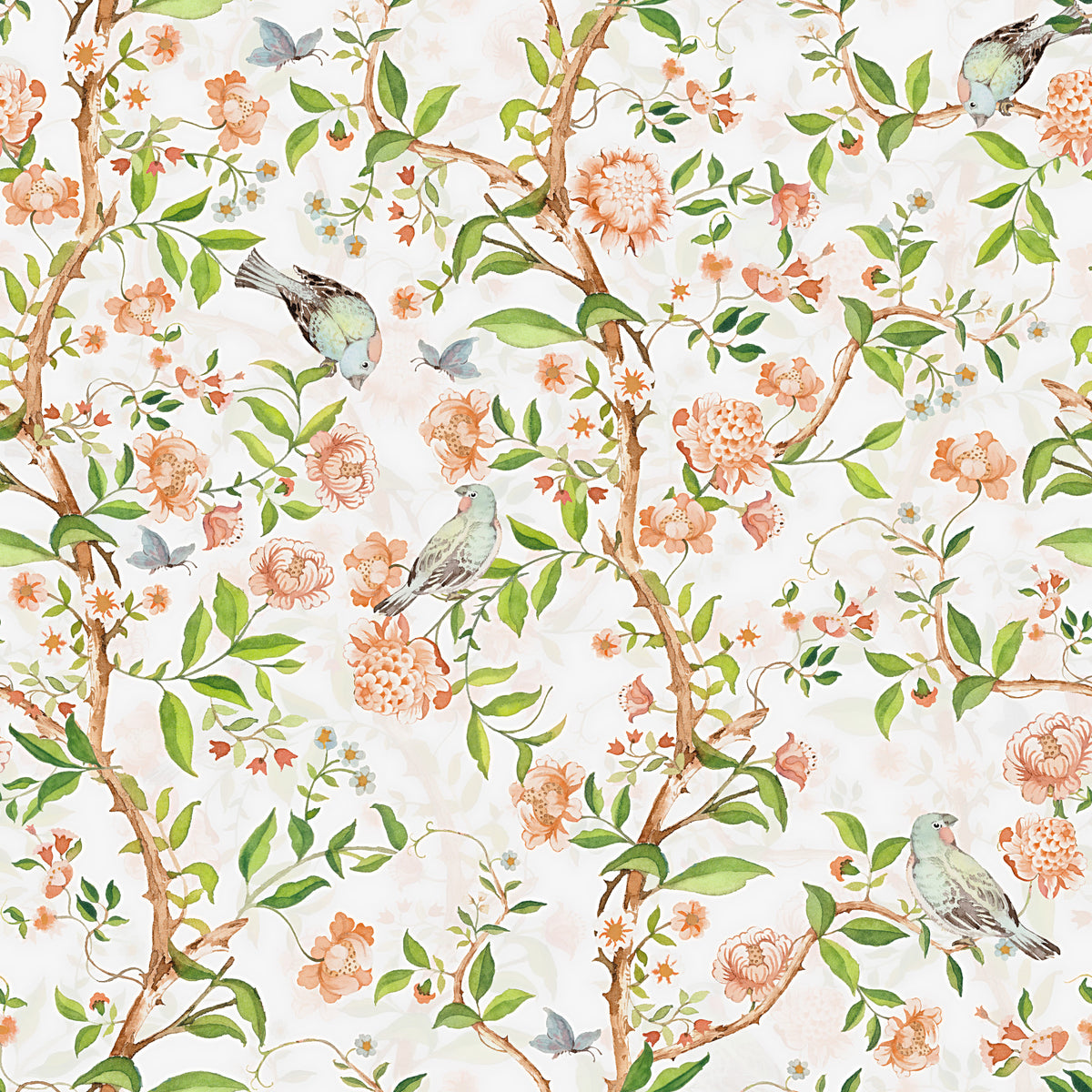 Enchanted Chinoiserie Garden  Wallpaper⁠ in your room — zoomed