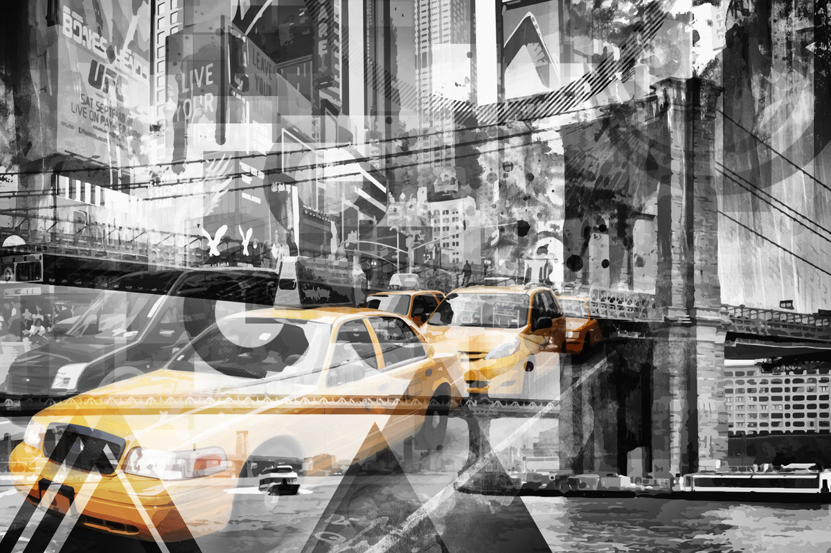 Modern Art NYC Collage Wall Mural in your room