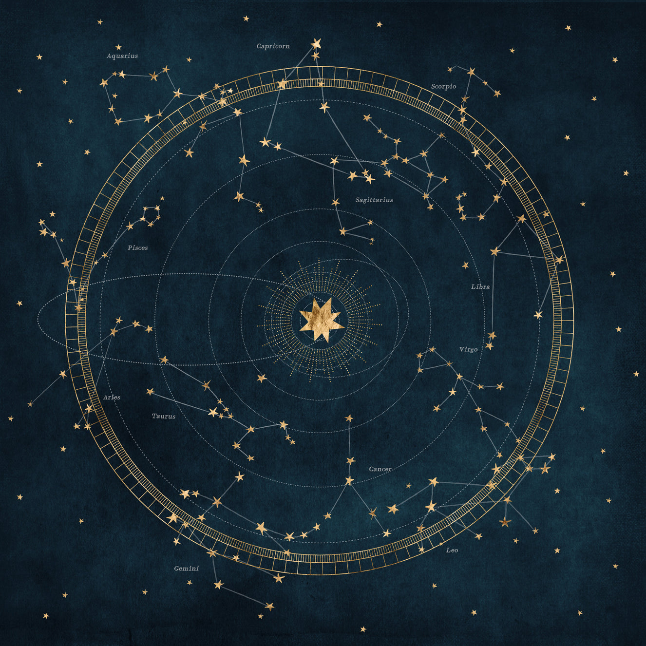 Celestial Star Chart Wall Mural