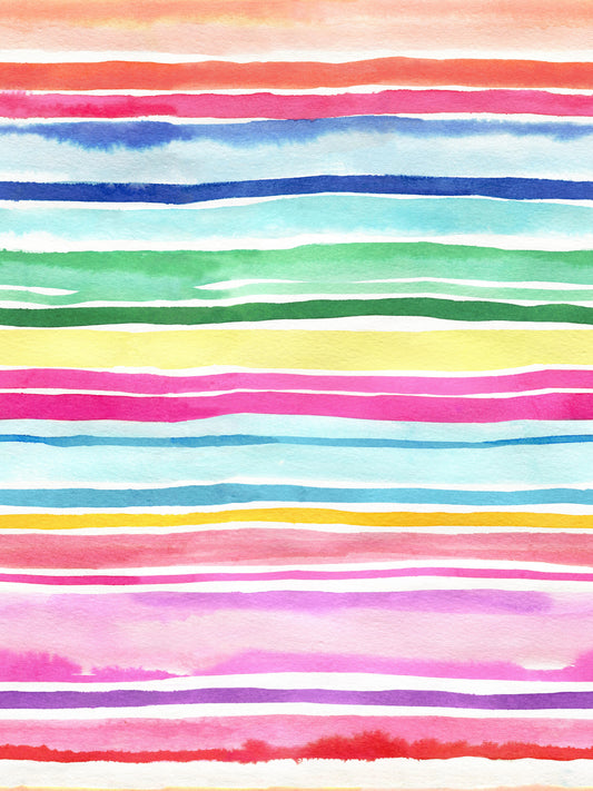Summer Happy Stripes Multicolor Wallpaper⁠