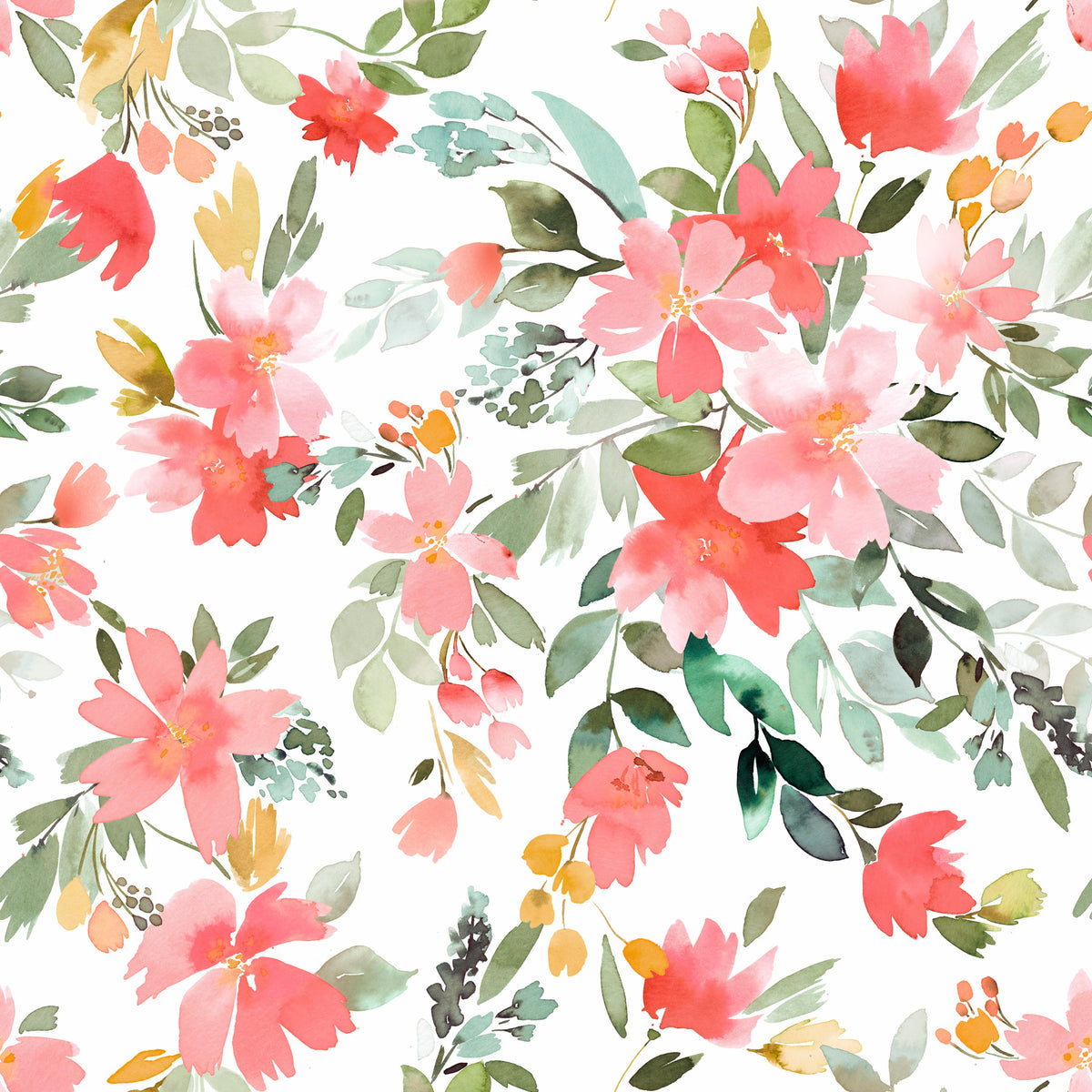 Summer Oleander Floral Coral Wallpaper⁠