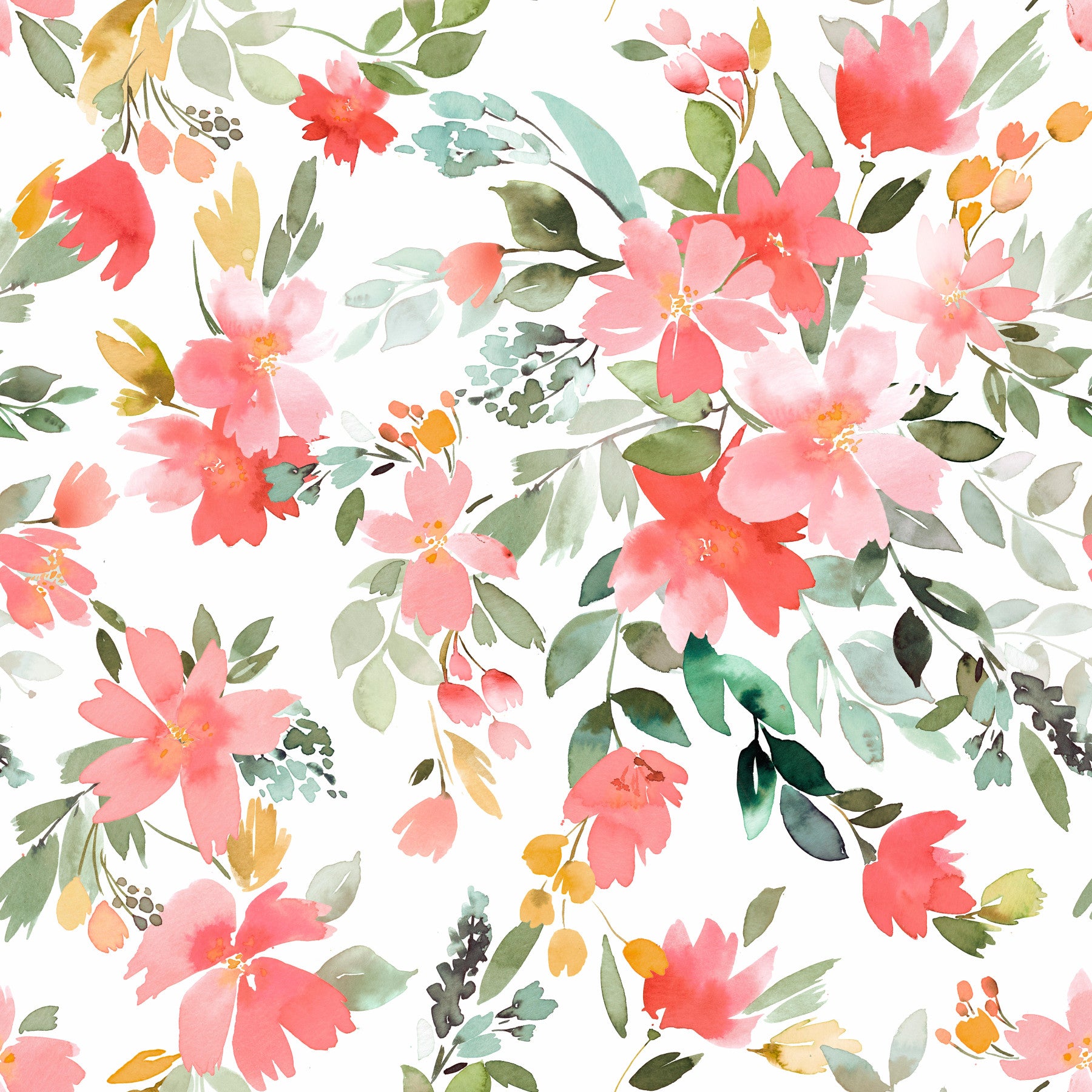 Summer Oleander Floral Coral Wallpaper⁠