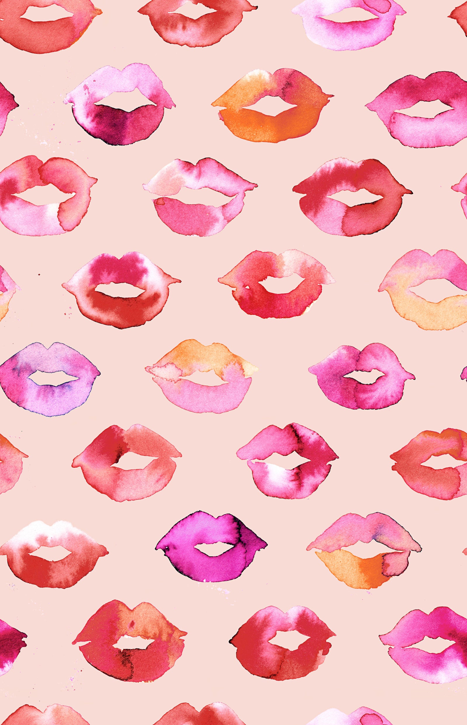 Sweet Pink Lips Kisses Love Wallpaper⁠ in your room