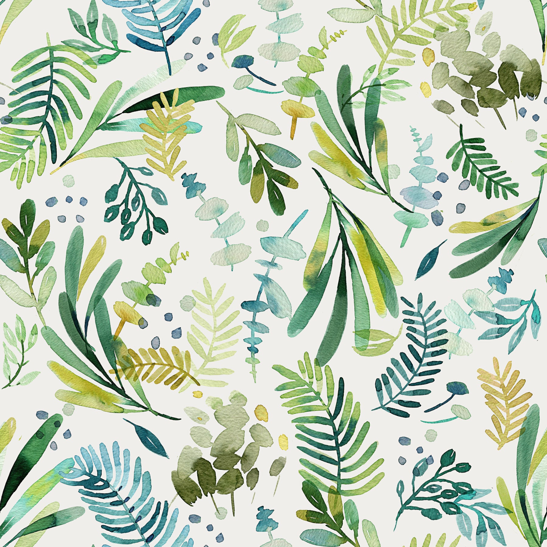 Tuscany Olive Leaf Nature Green Wallpaper with soft painted leaves.

