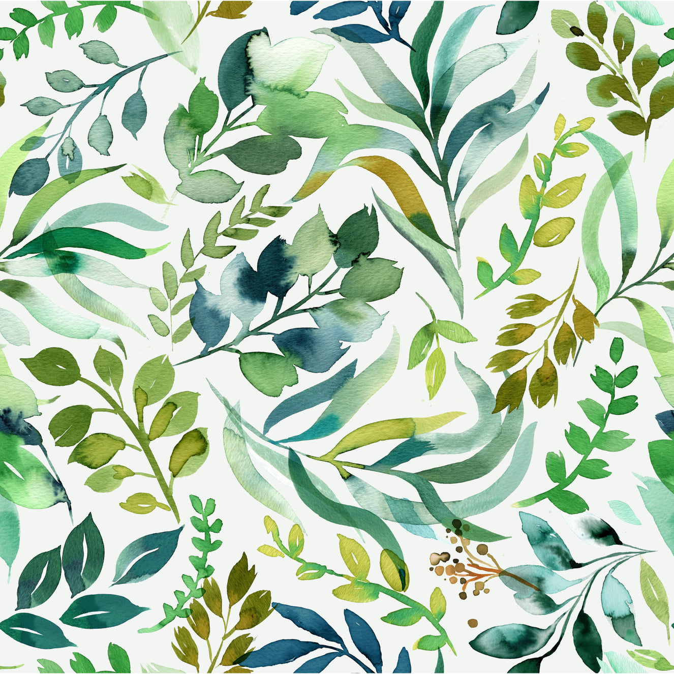 Watercolor Botanical Leaves  Wallpaper⁠