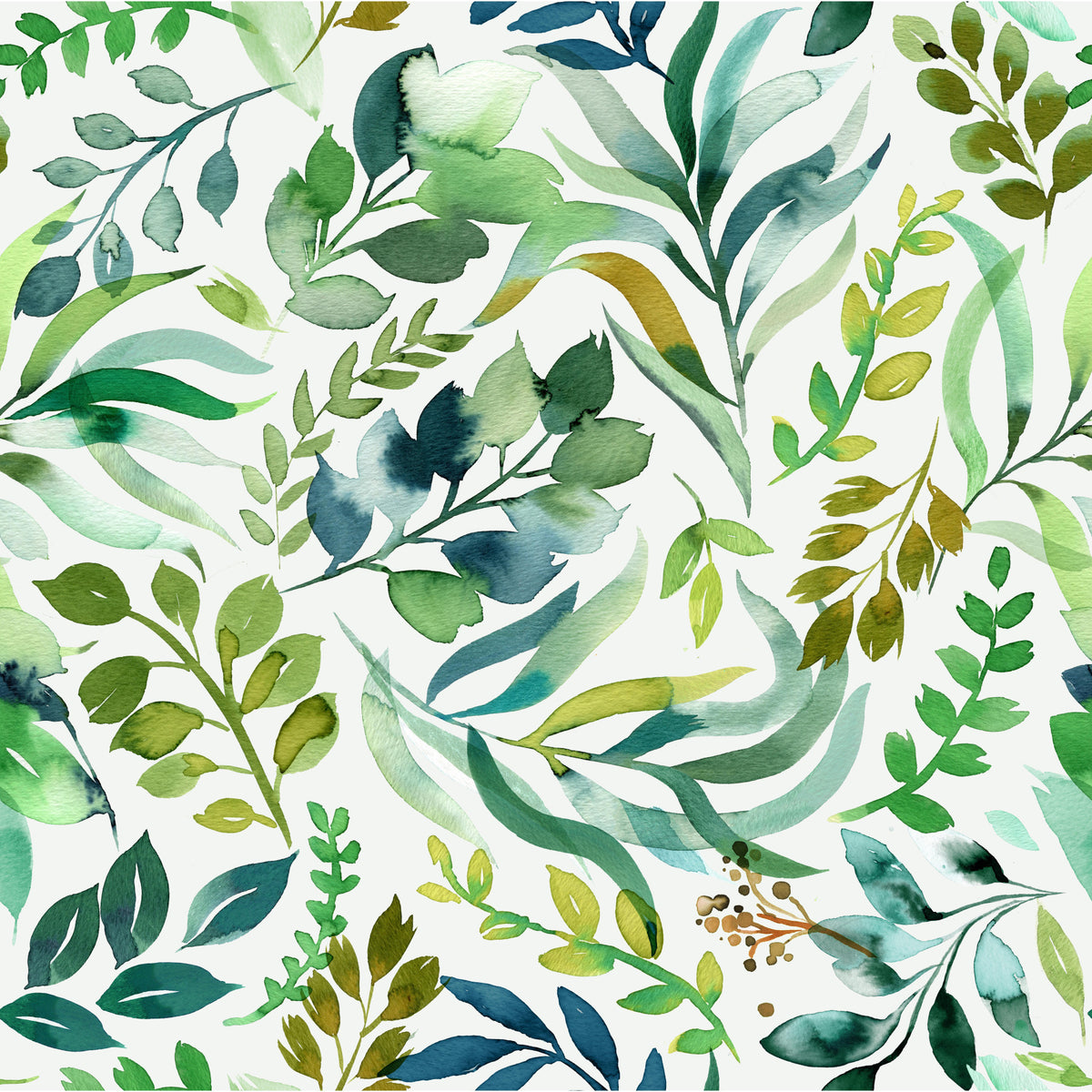 Watercolor Botanical Leaves  Wallpaper⁠ in your room