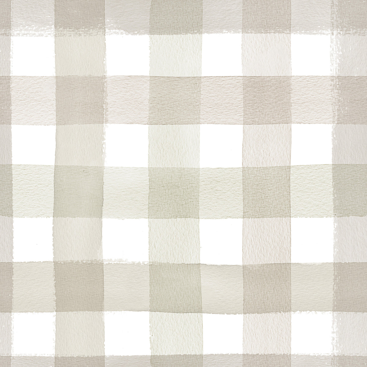 Watercolor Classic Gingham Beige Wallpaper⁠ in your room — zoomed