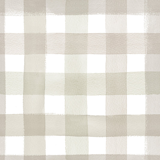 Watercolor Classic Gingham Beige Wallpaper⁠