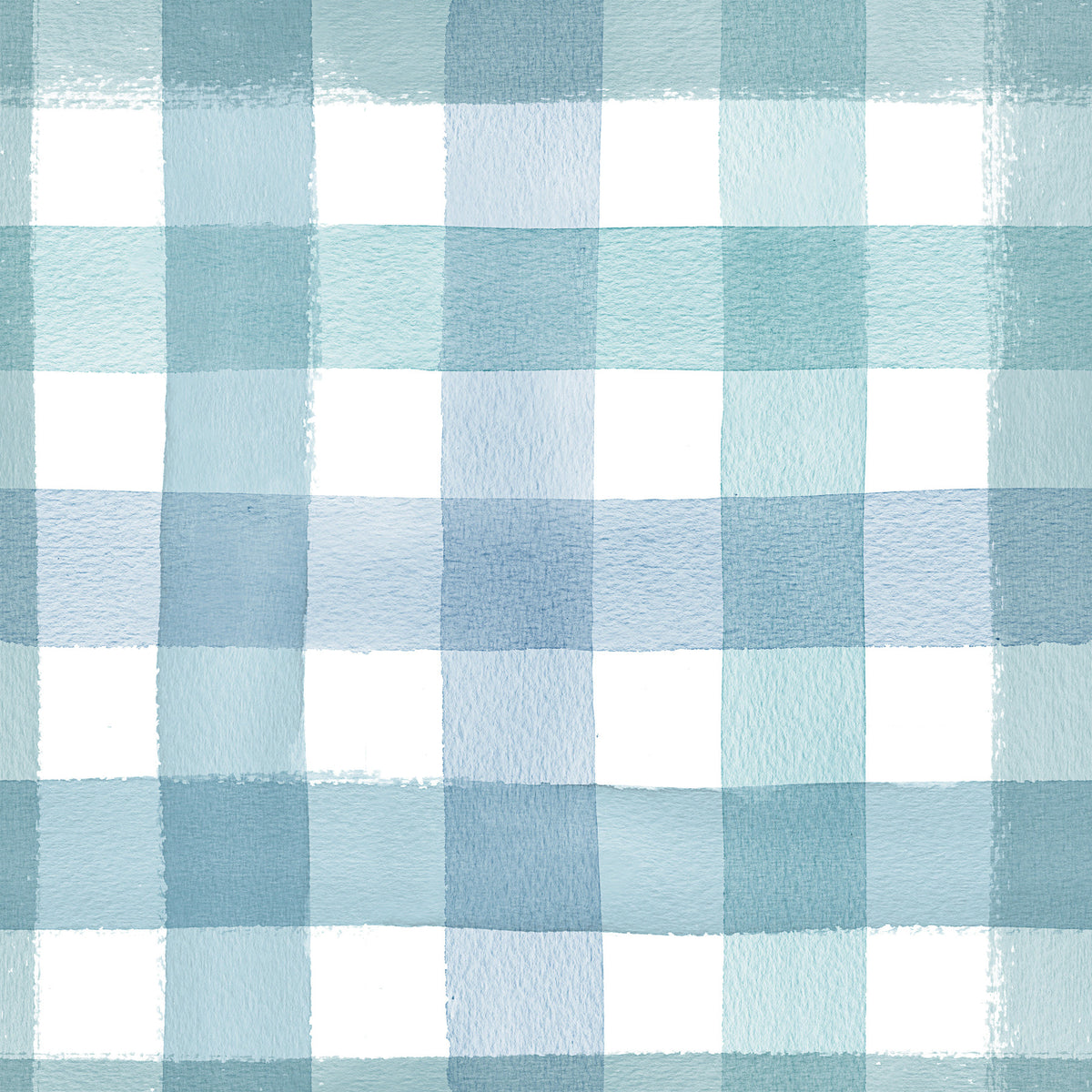 Watercolor Classic Gingham Blue Wallpaper⁠ in your room — zoomed